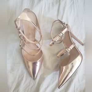 Gianvito Rossi Blush Gold Heels sz 36 1/2